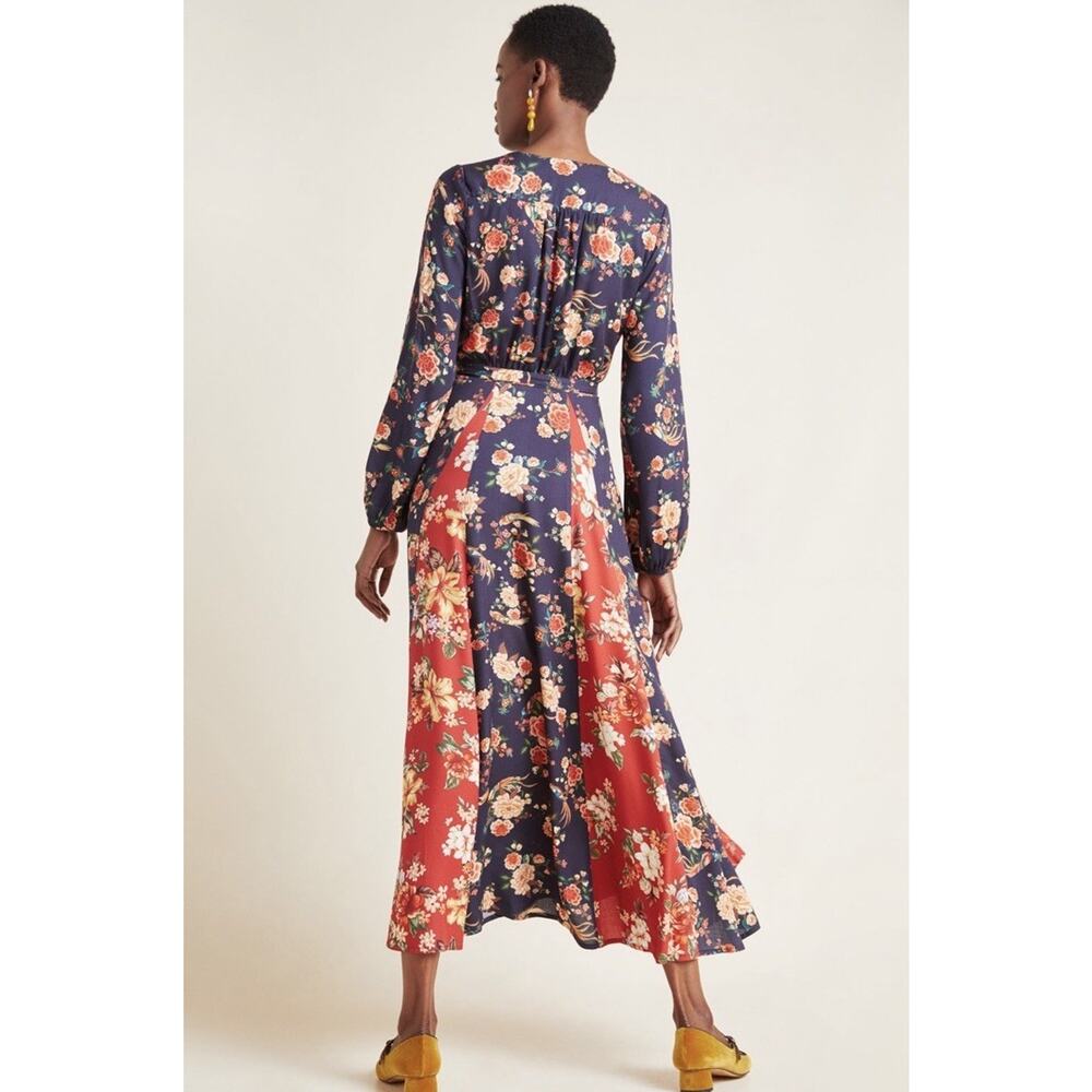 Farm Rio Anthropologie Women’s Gracia Wrap Maxi Dress Floral Size Medium - Picture 2 of 10